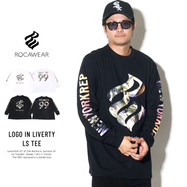 ROCAWEAR ロカウェア 長袖Tシャツ LOGO IN LIVERTY LS TEE RW183T01