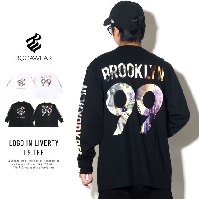 ROCAWEAR ロカウェア 長袖Tシャツ LOGO IN LIVERTY LS TEE RW183T01