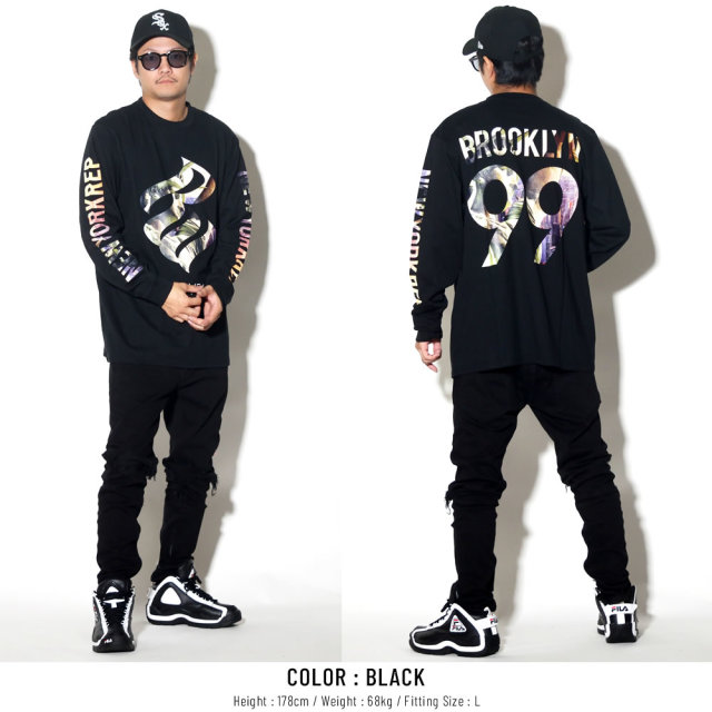 ROCAWEAR ロカウェア 長袖Tシャツ LOGO IN LIVERTY LS TEE RW183T01