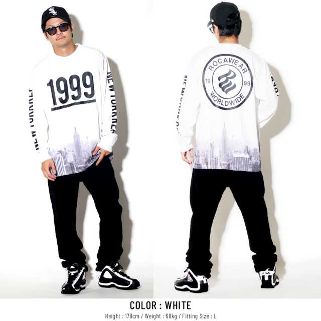 ROCAWEAR ロカウェア 長袖Tシャツ MANHATTAN LS TEE RW183T05
