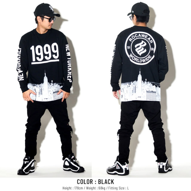 ROCAWEAR ロカウェア 長袖Tシャツ MANHATTAN LS TEE RW183T05