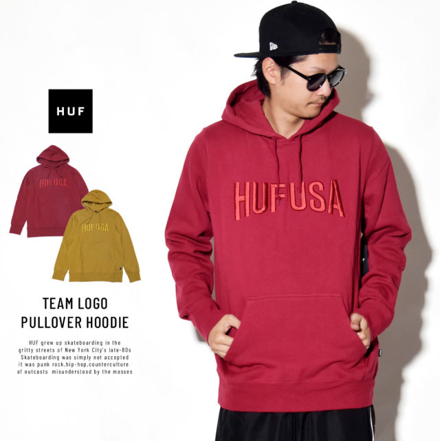 HUF ハフ プルオーバーパーカー TEAM LOGO PULLOVER HOODIE PF00072