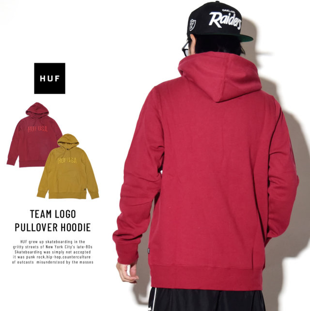 HUF ハフ プルオーバーパーカー TEAM LOGO PULLOVER HOODIE PF00072