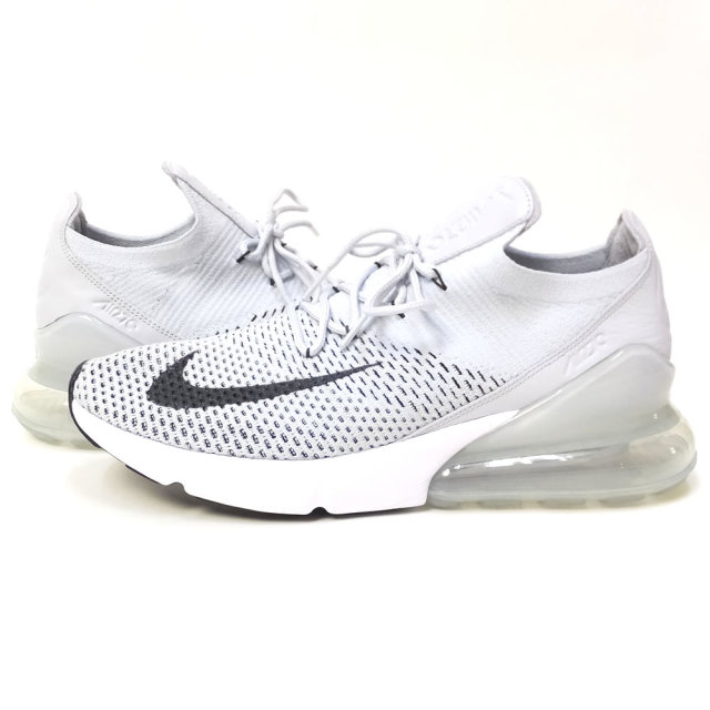 NIKE ナイキ シューズ AIR MAX 270 FLYKNIT PURE-PLATINUM/BLACK/DARK-GREY (AO1023-003)