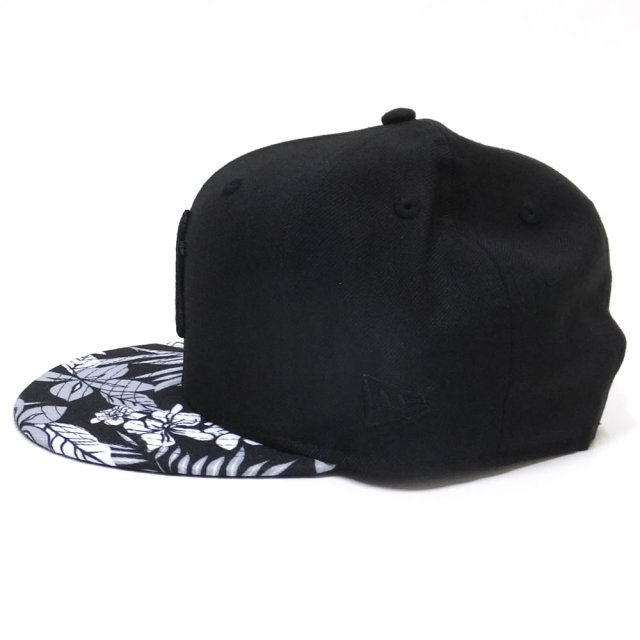 NEW ERA ニューエラ フラットバイザーキャップ 9FIFTY フローラル グレースケール ニューヨーク・ヤンキース ブラック フローラルバイザー (11785622)