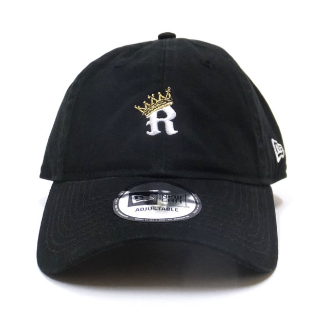 NEW ERA ニューエラ カーブバイザーキャップ 9THIRTY クロスストラップ Rクラウン ブラック×ホワイト/ゴールド (11785624)