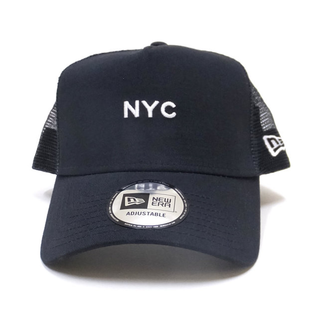 NEW ERA ニューエラ カーブバイザーキャップ 9FORTY Aフレーム トラッカー NYC ミニロゴ ネイビー (11785634)