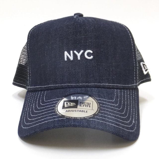 NEW ERA ニューエラ カーブバイザーキャップ 9FORTY Aフレーム トラッカー NYC ミニロゴ インディゴデニム (11785635)