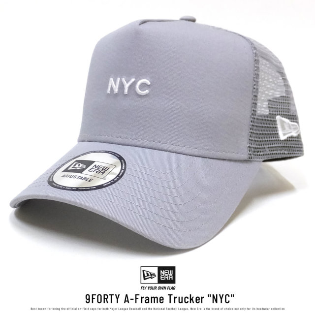 NEW ERA ニューエラ カーブバイザーキャップ 9FORTY Aフレーム トラッカー NYC ミニロゴ グレー (11785636)