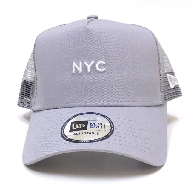 NEW ERA ニューエラ カーブバイザーキャップ 9FORTY Aフレーム トラッカー NYC ミニロゴ グレー (11785636)