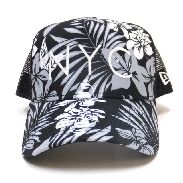 NEW ERA ニューエラ カーブバイザーキャップ 9FORTY Aフレーム トラッカー フローラル グレースケール NYC (11785640)