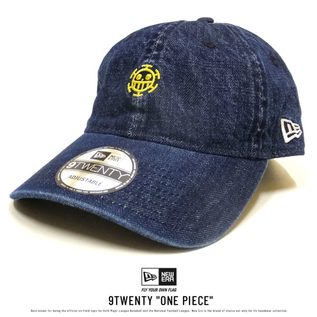 NEW ERA ニューエラ カーブバイザーキャップ 9TWENTY クロスストラップ コラボ ONE PIECE ワンピース トラファルガー・ロー 海賊旗 インディゴデニム (11785642)
