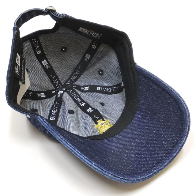 NEW ERA ニューエラ カーブバイザーキャップ 9TWENTY クロスストラップ コラボ ONE PIECE ワンピース トラファルガー・ロー 海賊旗 インディゴデニム (11785642)