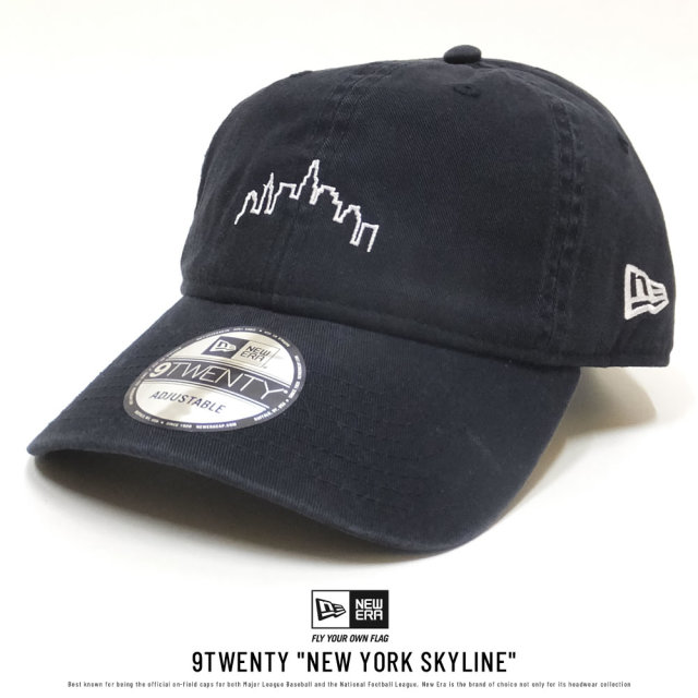 NEW ERA ニューエラ カーブバイザーキャップ 9TWENTY クロスストラップ ニューヨーク スカイライン ネイビー×ホワイト (11785645)