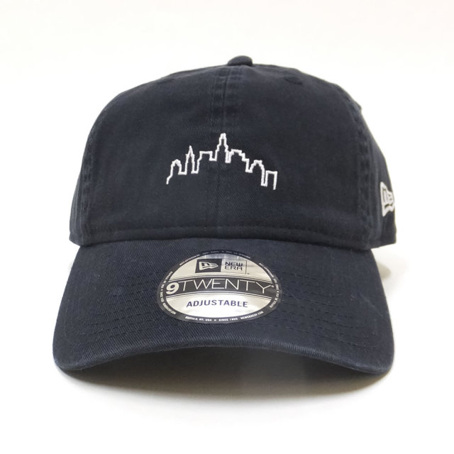 NEW ERA ニューエラ カーブバイザーキャップ 9TWENTY クロスストラップ ニューヨーク スカイライン ネイビー×ホワイト (11785645)
