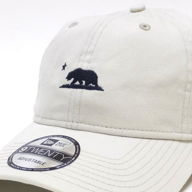 NEW ERA ニューエラ カーブバイザーキャップ 9TWENTY クロスストラップ カリフォルニア グリズリー シルエット アイボリー×ミッドナイトネイビー (11785650)