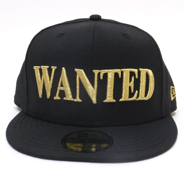 NEW ERA ニューエラ フラットバイザーキャップ 59FIFTY コラボ ONE PIECE ワンピース 手配書 ブラック×ゴールド (11785659)