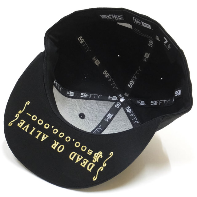 NEW ERA ニューエラ フラットバイザーキャップ 59FIFTY コラボ ONE PIECE ワンピース 手配書 ブラック×ゴールド (11785659)