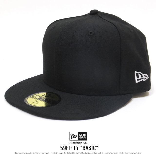 NEW ERA ニューエラ フラットバイザーキャップ 59FIFTY ベーシック ブラック ホワイトフラッグ (11785665)