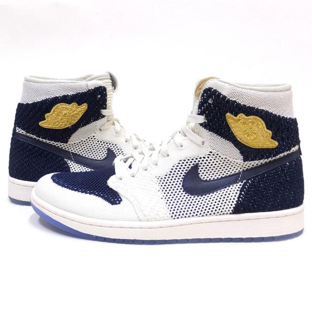 NIKE ナイキ シューズ AIR JORDAN 1 HI FLY KNIT JETER SAIL/METALLIC-GOLD (AH7233-105)