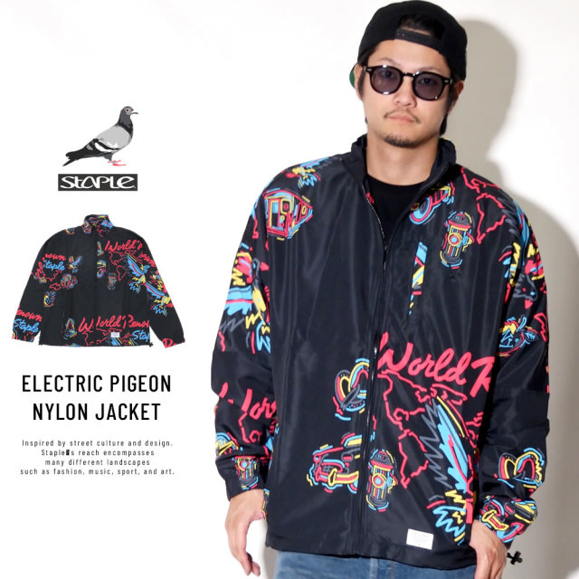 STAPLE ステイプル ウィンドブレーカー ELECTRIC PIGEON NYLON JACKET 1808O4894