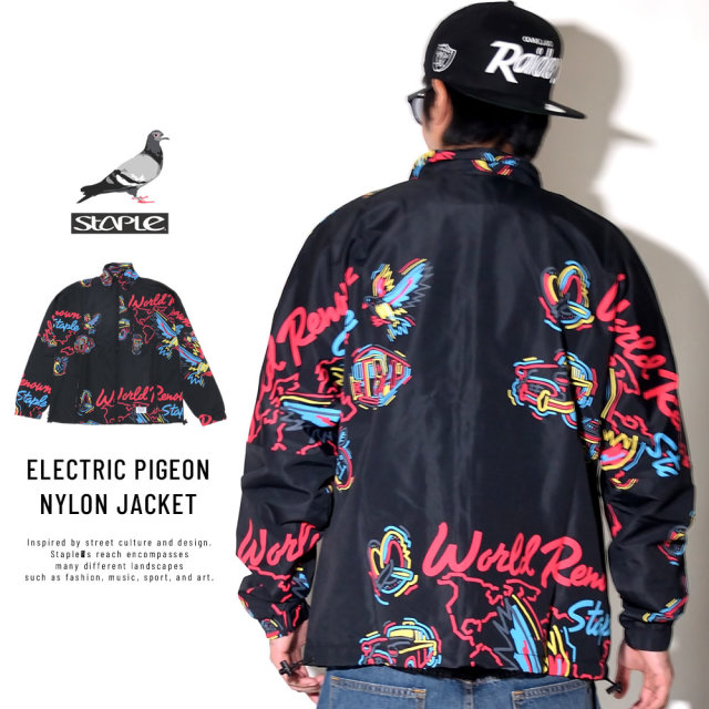STAPLE ステイプル ウィンドブレーカー ELECTRIC PIGEON NYLON JACKET 1808O4894