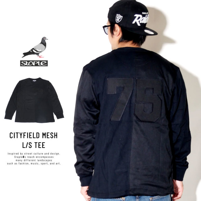 STAPLE ステイプル 長袖Tシャツ CITYFIELD MESH L/S TEE 1809C4969