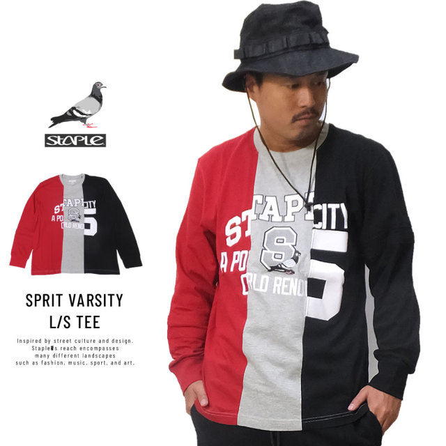 STAPLE ステイプル 長袖Tシャツ SPRIT VARSITY L/S TEE 1809C4989