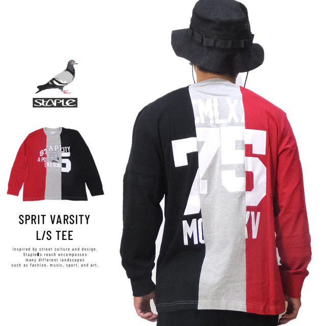 STAPLE ステイプル 長袖Tシャツ SPRIT VARSITY L/S TEE 1809C4989