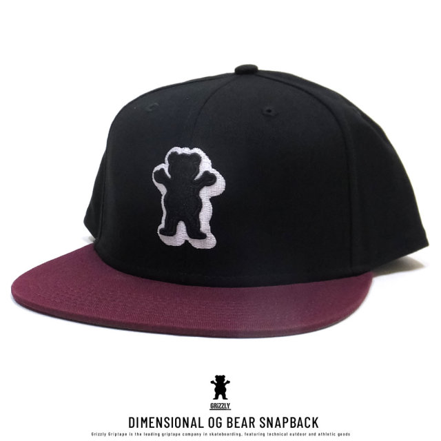 Grizzly Griptape フラットバイザーキャップ DIMENSIONAL OG BEAR SNAPBACK GMC1804A02