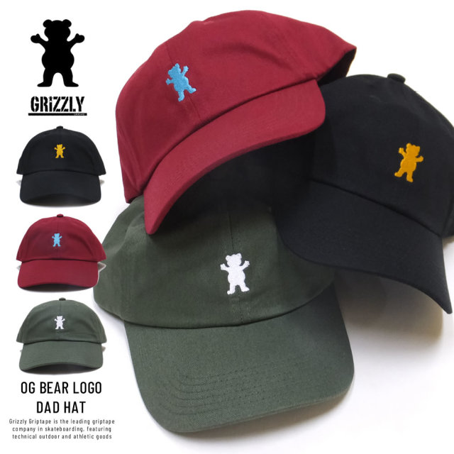 Grizzly Griptape カーブバイザーキャップ OG BEAR LOGO DAD HAT SMB1635A01