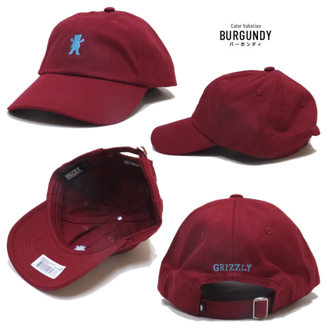 Grizzly Griptape カーブバイザーキャップ OG BEAR LOGO DAD HAT SMB1635A01