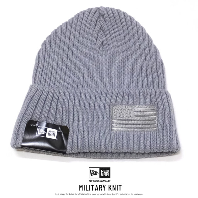 NEW ERA ニューエラ ニットキャップ ミリタリーニット スターズアンドストライプス グレー 11781028