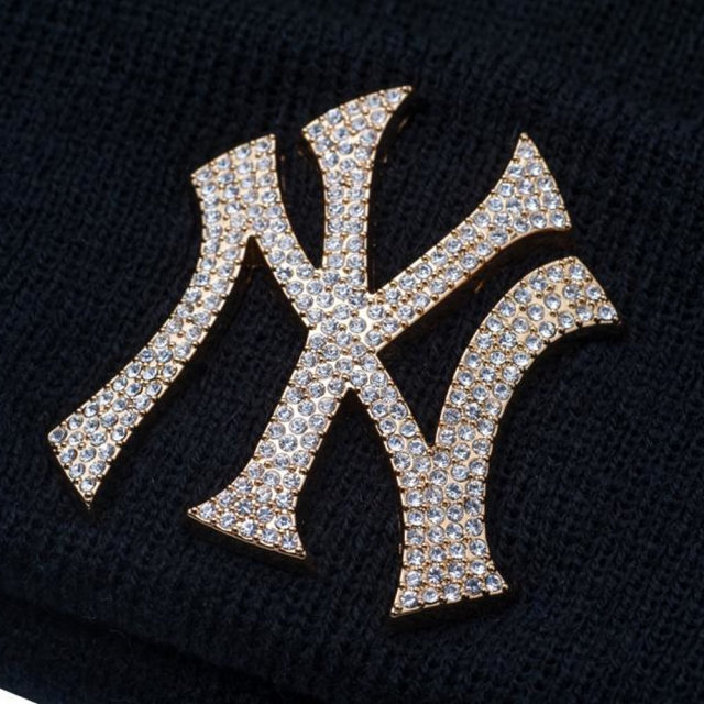 NEW ERA ニューエラ ニットキャップ ベーシックカフニット ラインストーン ニューヨーク・ヤンキース ブラック 11781288