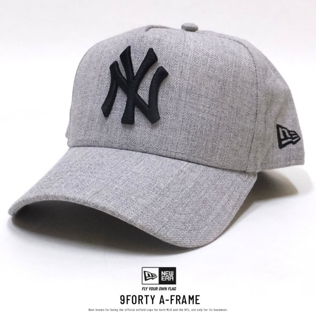 NEW ERA ニューエラ カーブバイザーキャップ 9FORTY A-FRAME ヘザー ニューヨーク・ヤンキース グレー×ブラック 11781456