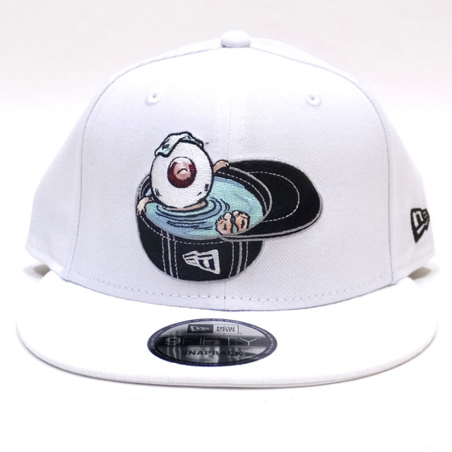 NEW ERA ニューエラ コラボ フラットバイザーキャップ 9FIFTY ゲゲゲの鬼太郎 目玉おやじ ニューエラキャップ風呂 ホワイト 11785071