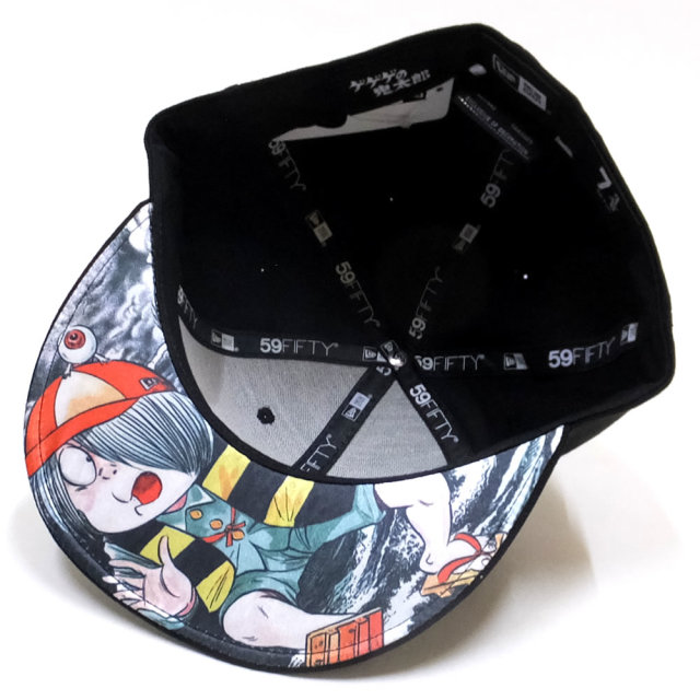 NEW ERA ニューエラ コラボ フラットバイザーキャップ 59FIFTY ゲゲゲの鬼太郎 タイトル 鬼太郎アンダーバイザー 11785100