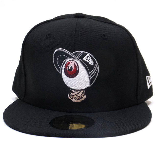 NEW ERA ニューエラ コラボ フラットバイザーキャップ 59FIFTY ゲゲゲの鬼太郎 目玉おやじ ニューエラキャップスタイル ブラック 11785105
