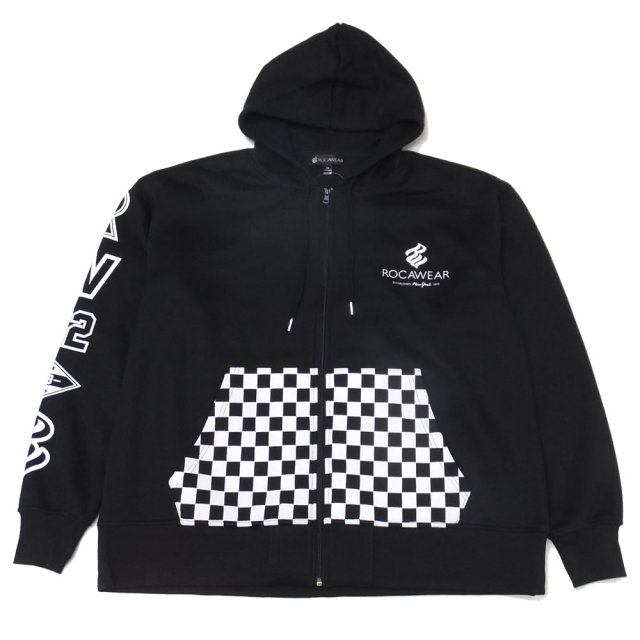 ROCAWEAR ロカウェア ジップパーカー CHECKER PRINT ZIP HOODY RW183K17