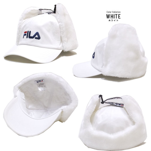 FILA フィラ フラットバイザーキャップ FLS LOGO LINE EARFLAP CAP 188113801