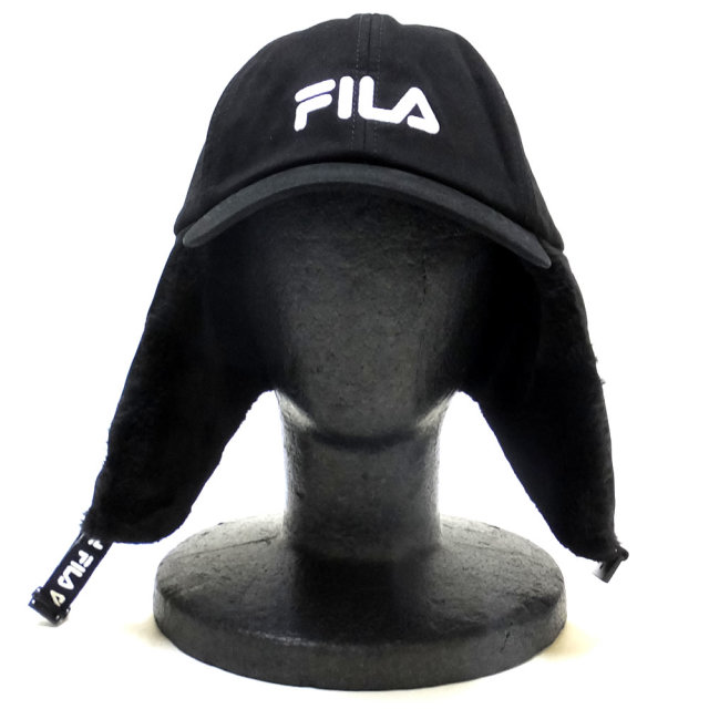 FILA フィラ フラットバイザーキャップ FLS LOGO LINE EARFLAP CAP 188113801