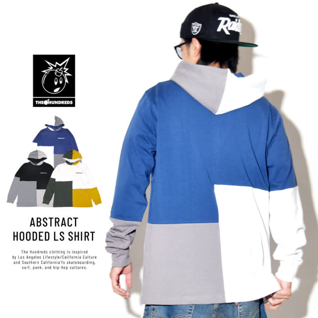 THE HUNDREDS ザ・ハンドレッツ 長袖Tシャツ ABSTRACT HOODED LS SHIRT T18W109004