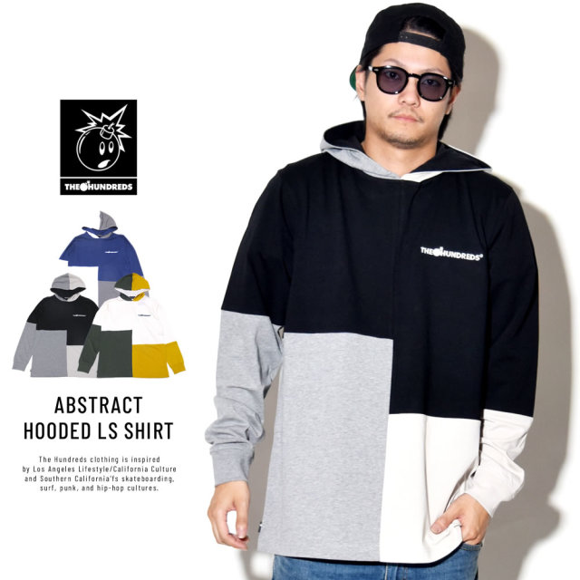 THE HUNDREDS ザ・ハンドレッツ 長袖Tシャツ ABSTRACT HOODED LS SHIRT T18W109004