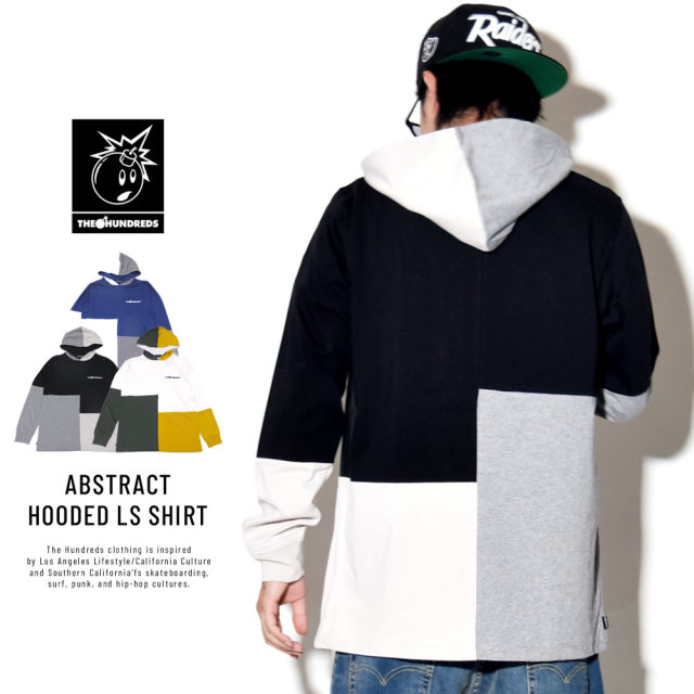 THE HUNDREDS ザ・ハンドレッツ 長袖Tシャツ ABSTRACT HOODED LS SHIRT T18W109004