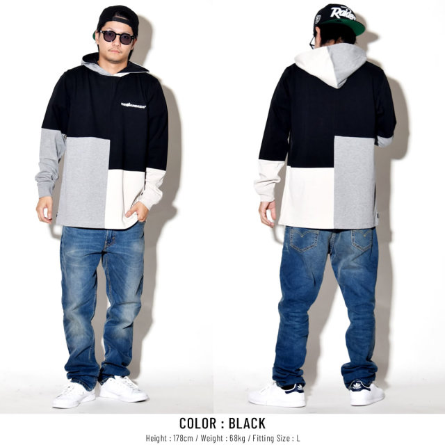 THE HUNDREDS ザ・ハンドレッツ 長袖Tシャツ ABSTRACT HOODED LS SHIRT T18W109004