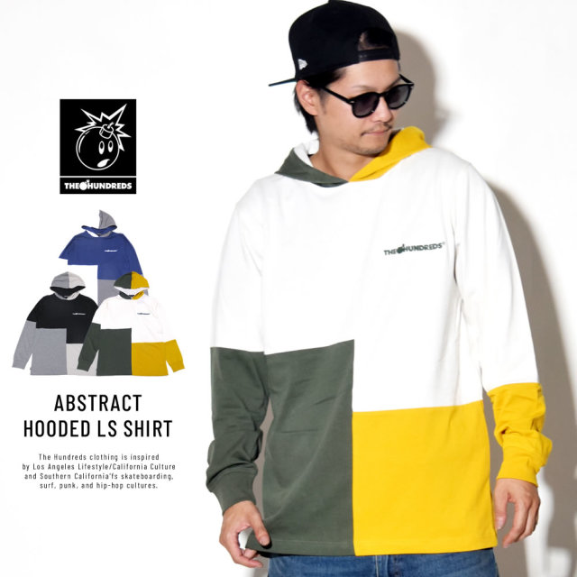 THE HUNDREDS ザ・ハンドレッツ 長袖Tシャツ ABSTRACT HOODED LS SHIRT T18W109004