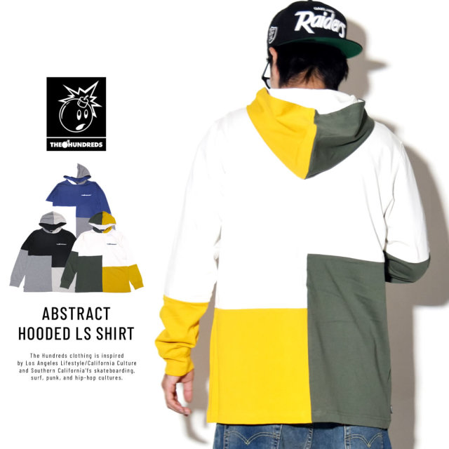 THE HUNDREDS ザ・ハンドレッツ 長袖Tシャツ ABSTRACT HOODED LS SHIRT T18W109004
