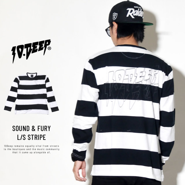 10DEEP テンディープ 長袖Tシャツ SOUND & FURY L/S STRIPE 183TD4027