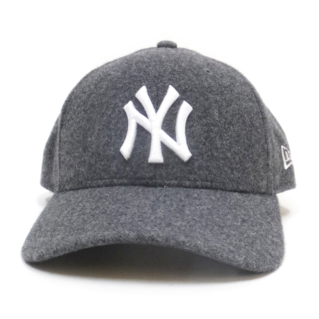 NEW ERA ニューエラ カーブバイザーキャップ 9FORTY メルトン ニューヨーク・ヤンキース チャコール×ホワイト 11781418