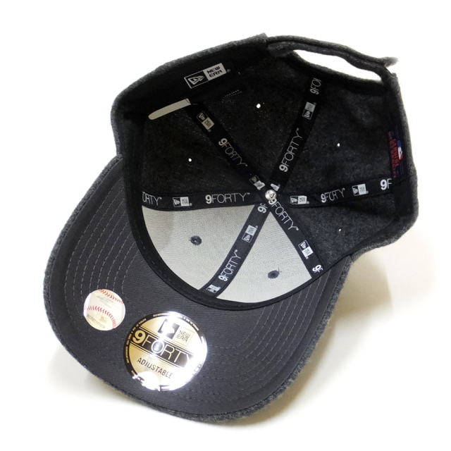 NEW ERA ニューエラ カーブバイザーキャップ 9FORTY メルトン ニューヨーク・ヤンキース チャコール×ホワイト 11781418